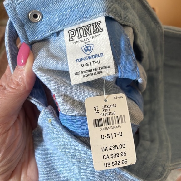 NWT Victoria's Secret PINK Cincy University of Cincinnati Bearcats Denim Hat - Picture 5 of 5